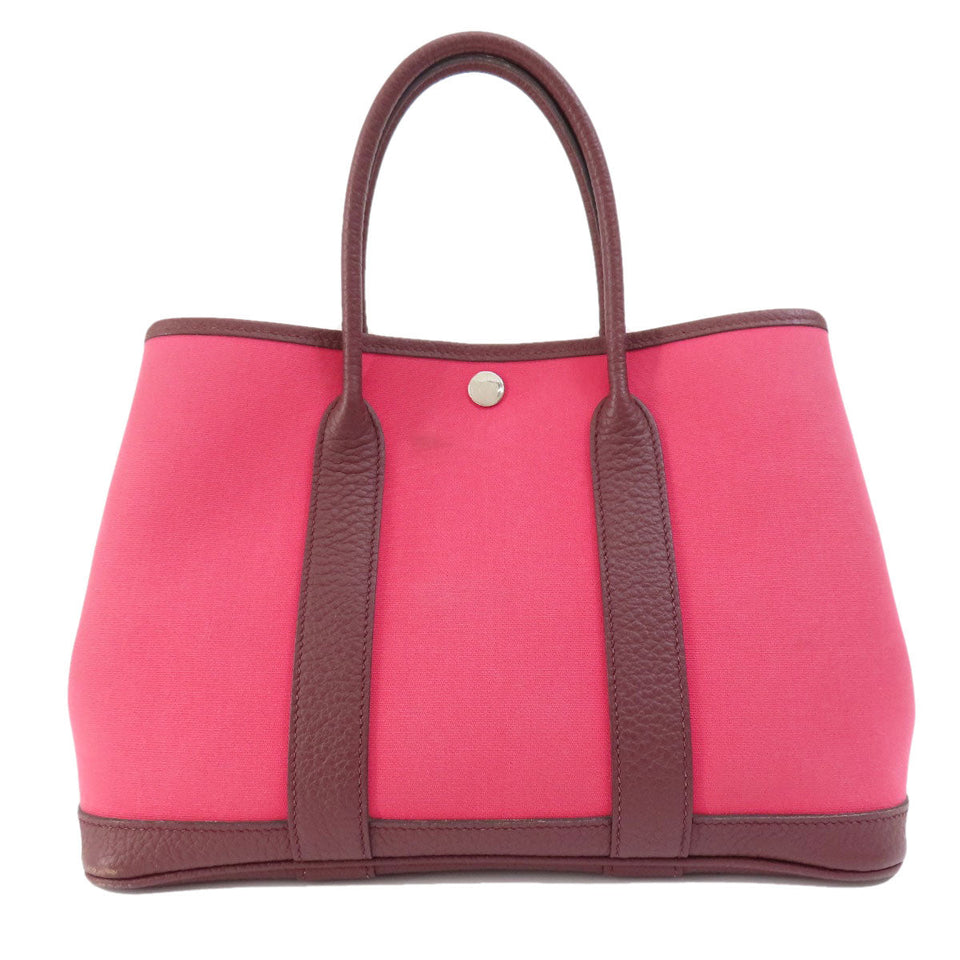 Hermes Garden Party TPM Rose Azare Silver Hardware Tote Bag Canvas