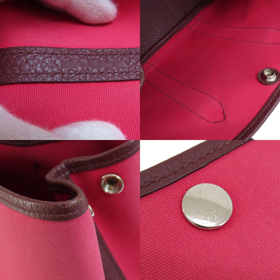 Hermes Garden Party TPM Rose Azare Silver Hardware Tote Bag Canvas