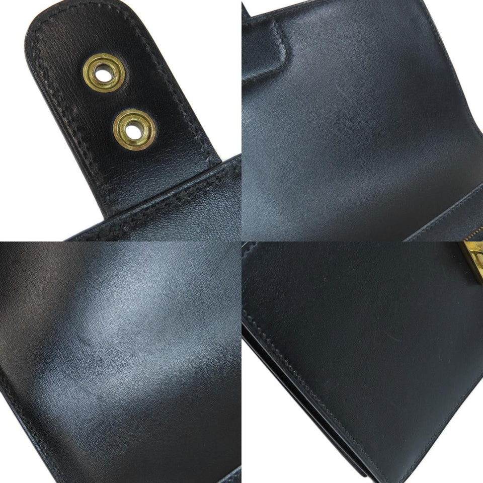 Hermes Pochette Jet Black Gold Hardware Second Bag Box Calf