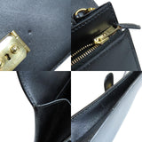 Hermes Pochette Jet Black Gold Hardware Second Bag Box Calf