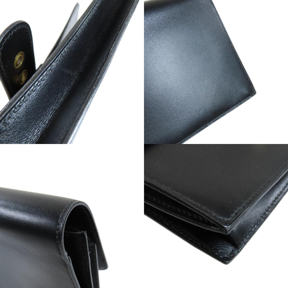 Hermes Pochette Jet Black Gold Hardware Second Bag Box Calf