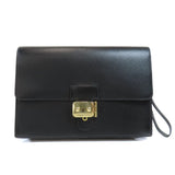 Hermes Pochette Jet Black Gold Hardware Second Bag Box Calf