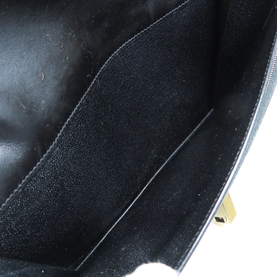 Hermes Pochette Jet Black Gold Hardware Second Bag Box Calf