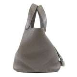 Hermes Picotin Lock PM Gray Silver Hardware Handbag Taurillon
