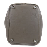 Hermes Picotin Lock PM Gray Silver Hardware Handbag Taurillon