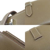 Hermes Bearn Souffle Etoupe Silver Metal Fittings Long Wallet