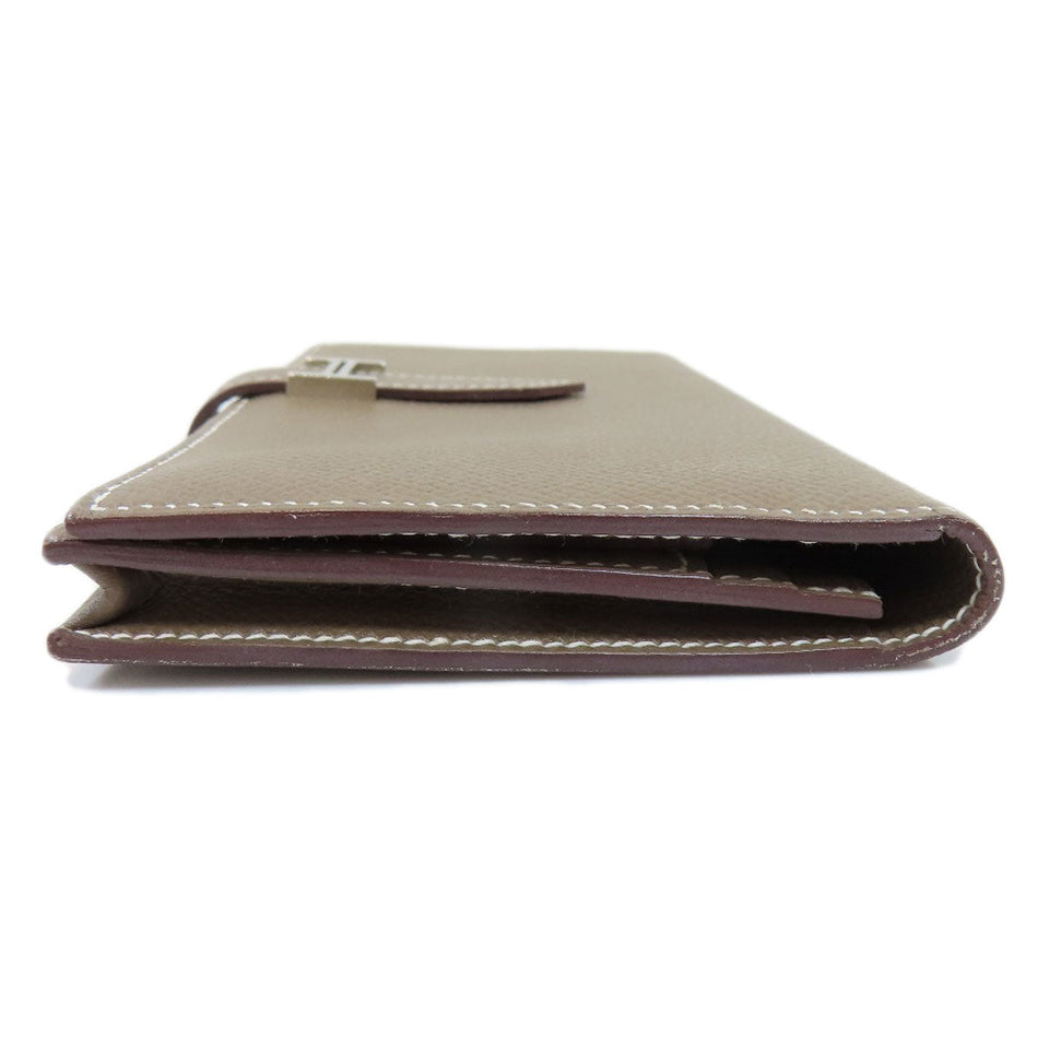 Hermes Bearn Souffle Etoupe Silver Metal Fittings Long Wallet