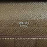 Hermes Bearn Souffle Etoupe Silver Metal Fittings Long Wallet