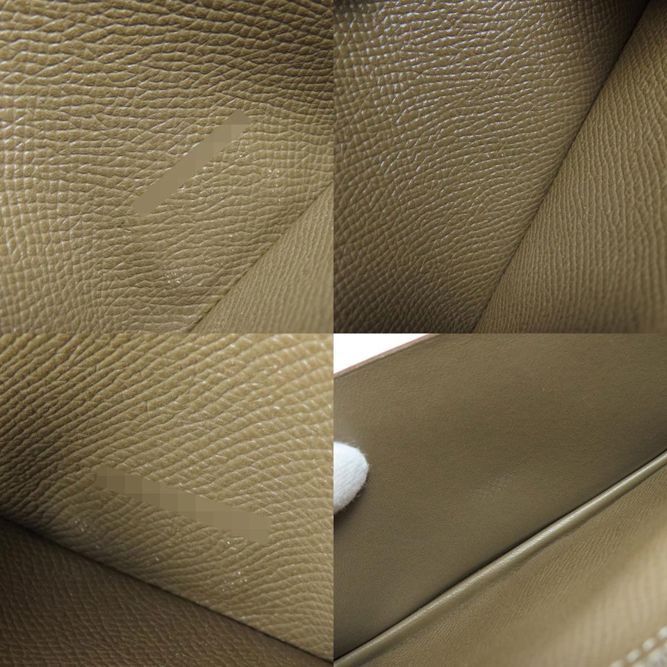 Hermes Bearn Souffle Etoupe Silver Metal Fittings Long Wallet