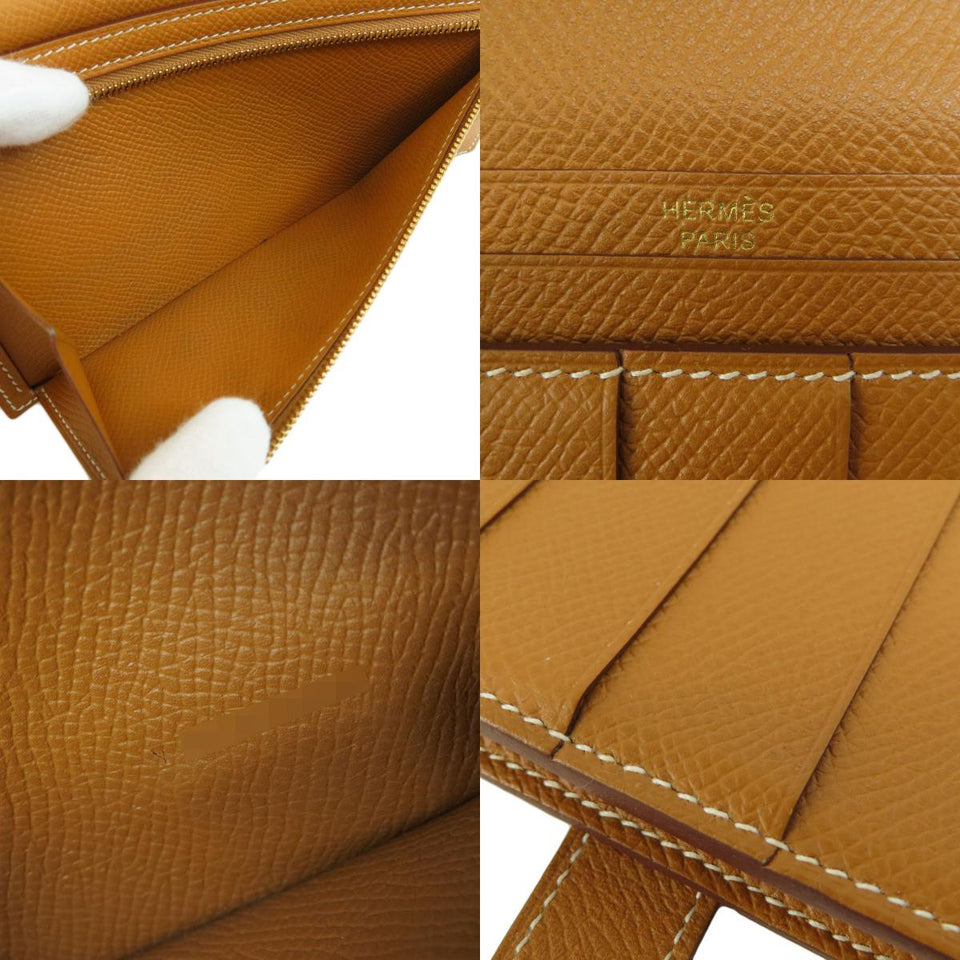 Hermes Bearn Souffle Gold Metal Fittings Long Wallet
