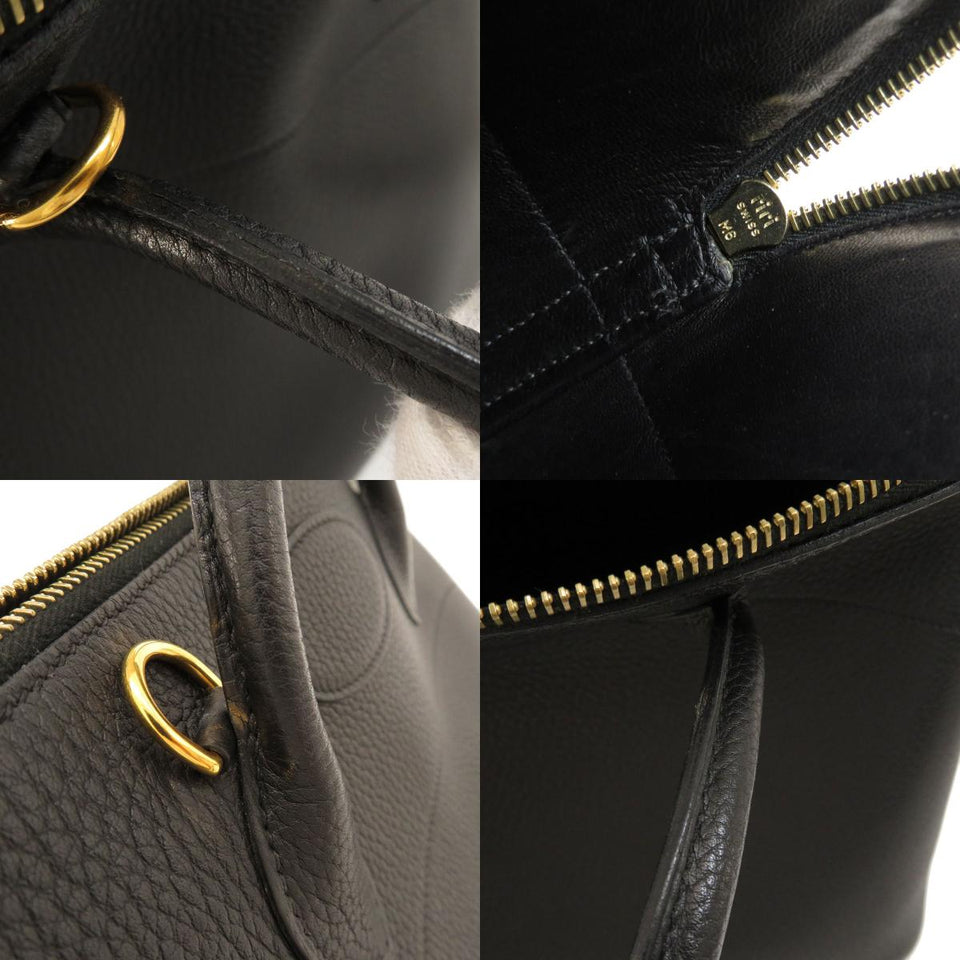 Hermes Bolide 37 Black Gold Hardware Handbag Togo