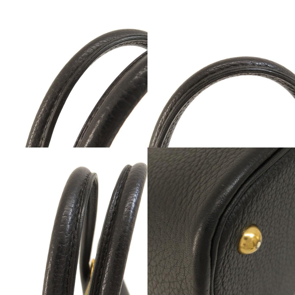 Hermes Bolide 37 Black Gold Hardware Handbag Togo
