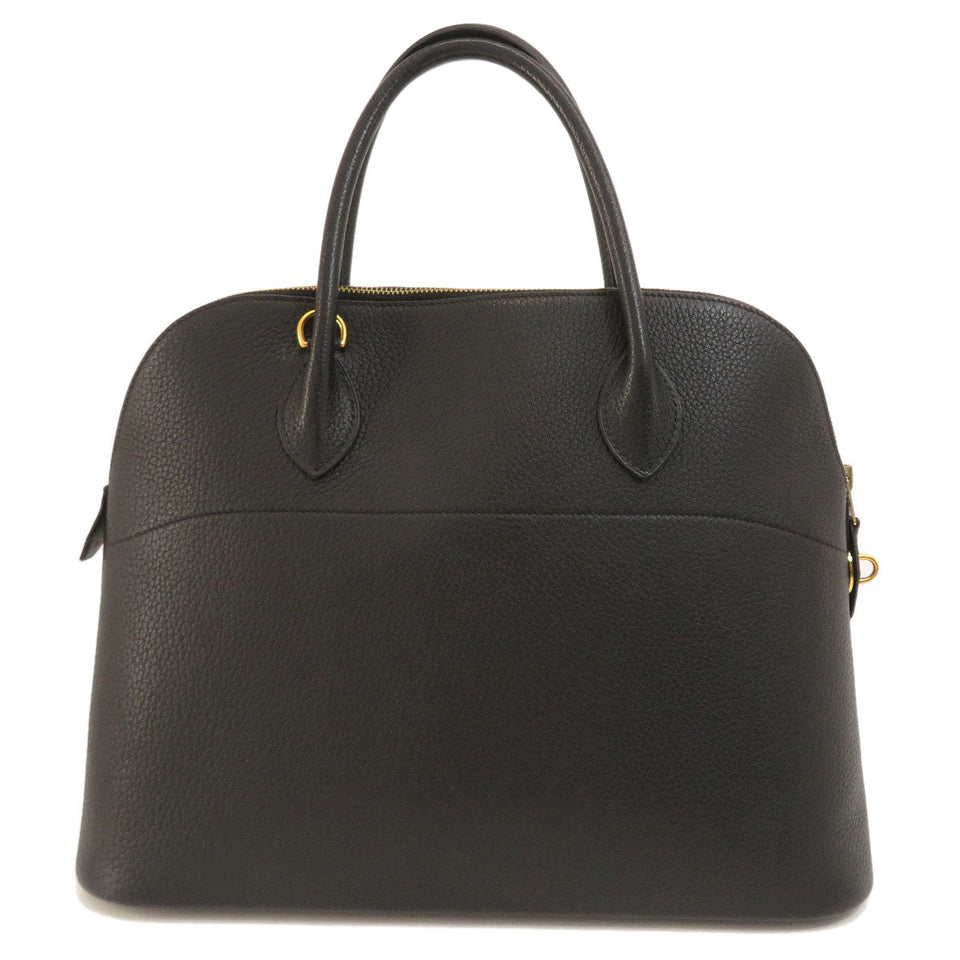 Hermes Bolide 37 Black Gold Hardware Handbag Togo