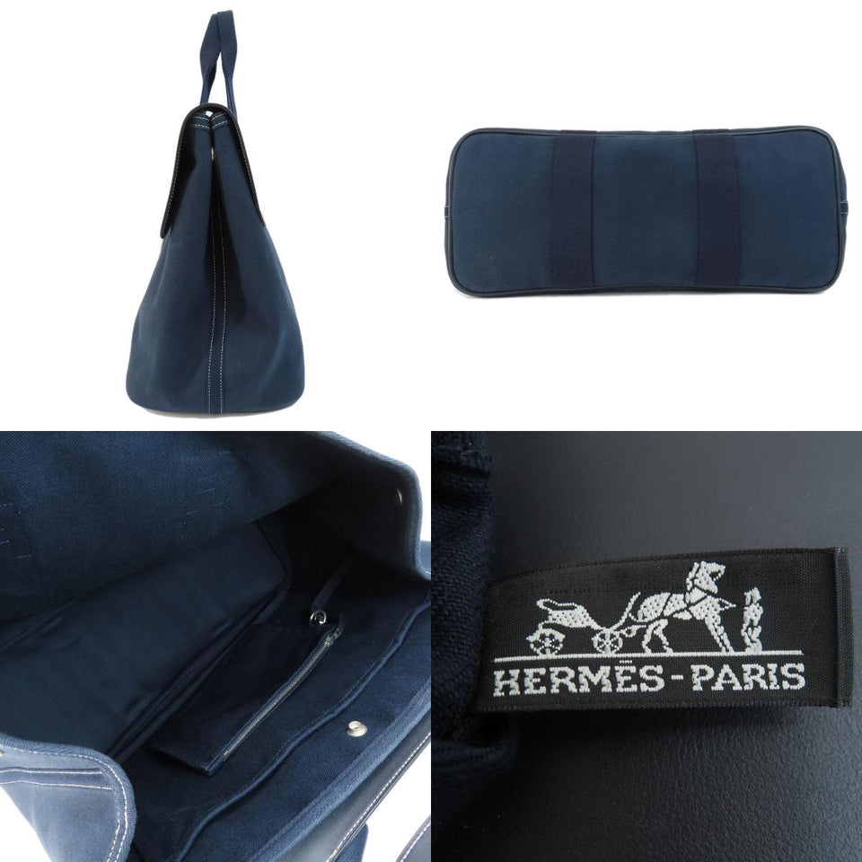 Hermes Valparaiso MM Silver Hardware Handbag Toile Chevron