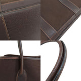 Hermes Garden Party PM Dark Brown Silver Hardware Tote Bag