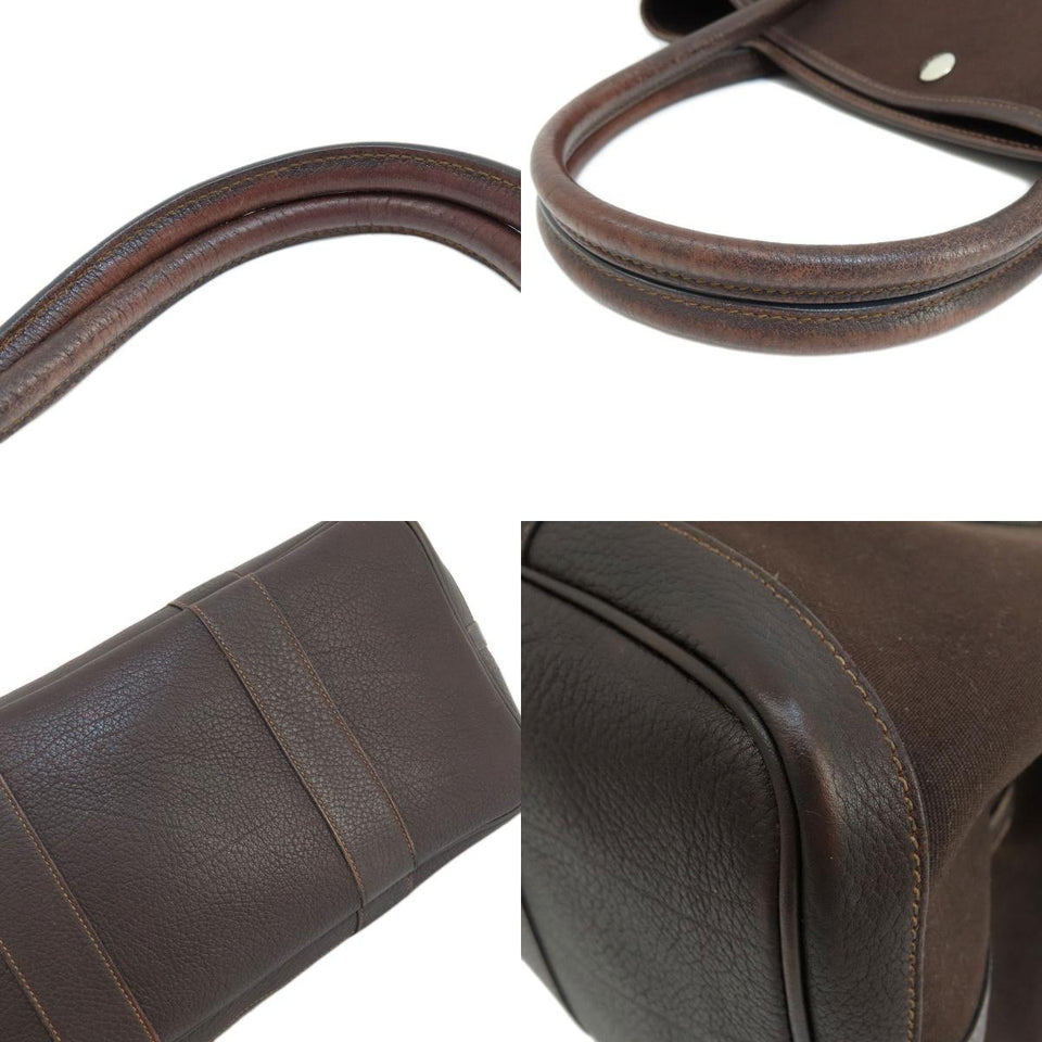 Hermes Garden Party PM Dark Brown Silver Hardware Tote Bag