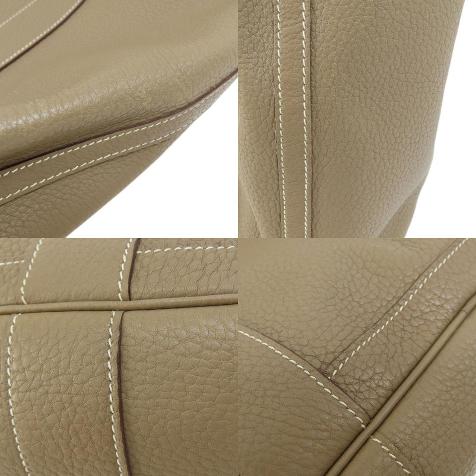 Hermes Garden File MM Etoupe Silver Hardware Tote Bag