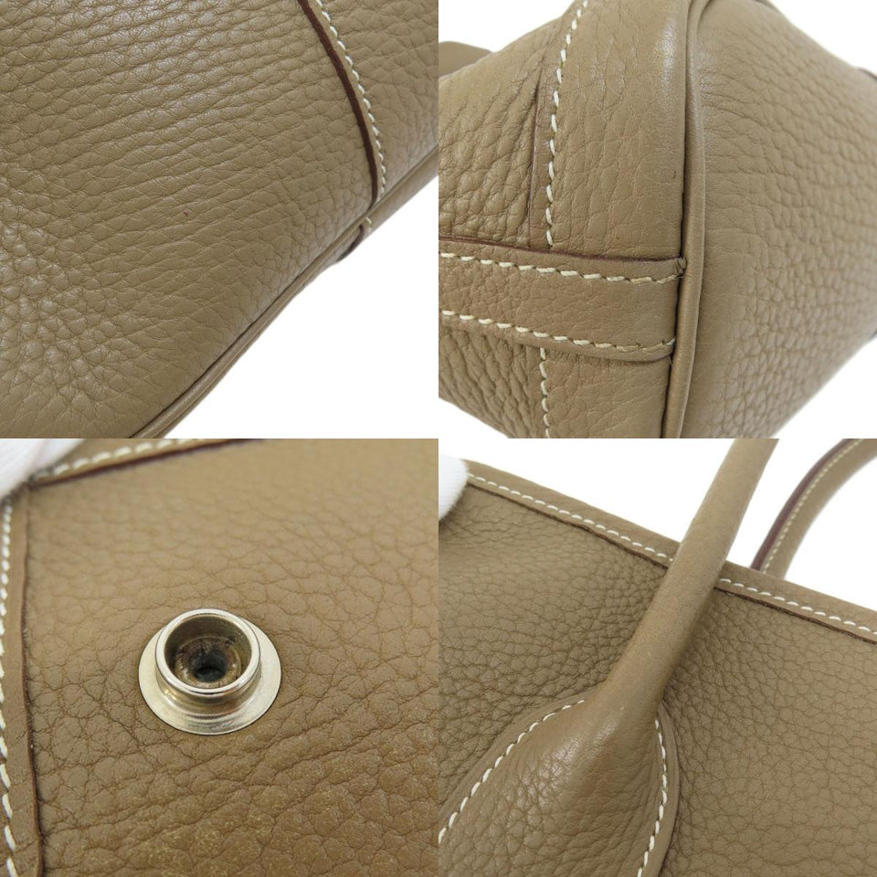 Hermes Garden File MM Etoupe Silver Hardware Tote Bag