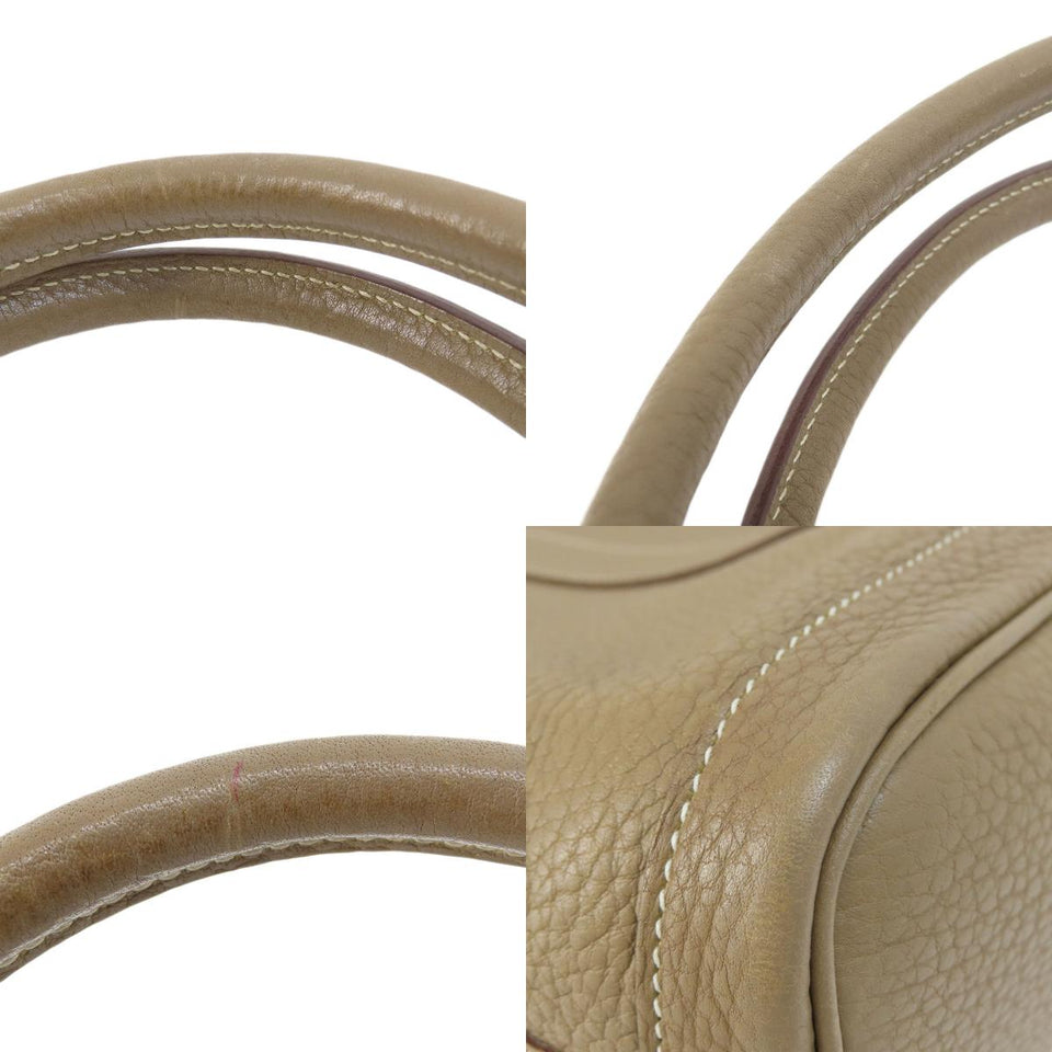 Hermes Garden File MM Etoupe Silver Hardware Tote Bag