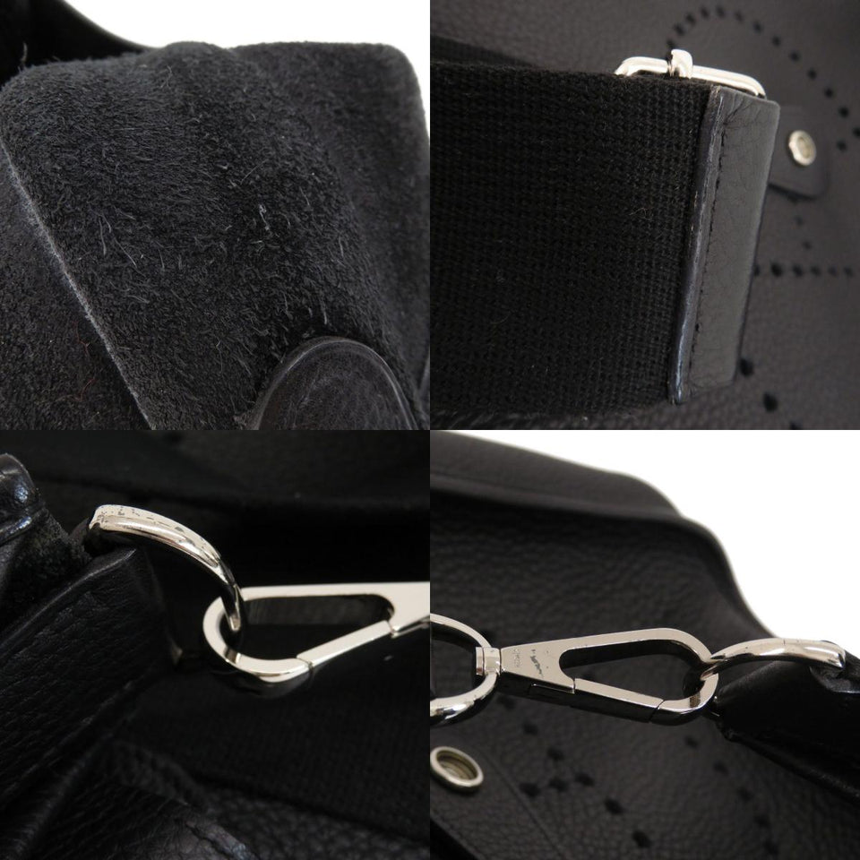 Hermes Evelyn 3 Black Silver Hardware Shoulder Bag Togo