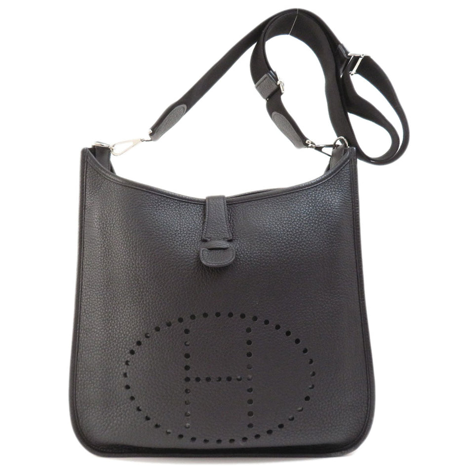 Hermes Evelyn 3 Black Silver Hardware Shoulder Bag Togo