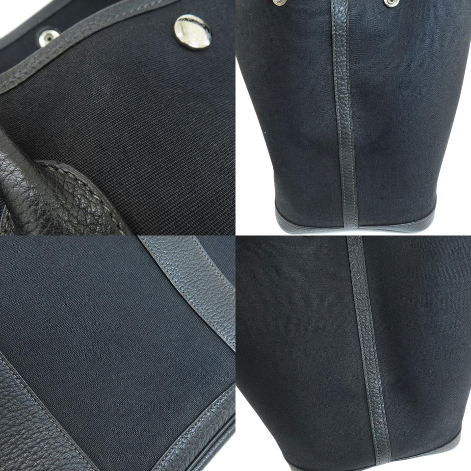 Hermes Garden Party PM Black Silver Metal Fittings Tote Bag
