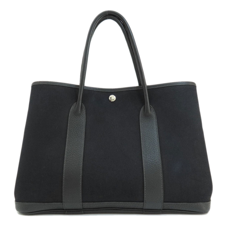 Hermes Garden Party PM Black Silver Metal Fittings Tote Bag