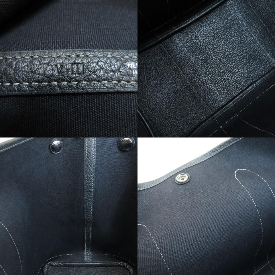 Hermes Garden Party PM Black Silver Metal Fittings Tote Bag