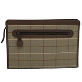 Luxury BurberrySs Nova Check Clutch Bag Nylon Canvas Green Auth 55670