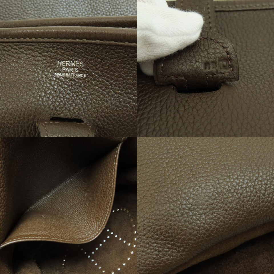 Hermes Evelyn 3 PM Chocolat Silver Hardware Shoulder Bag Taurillon
