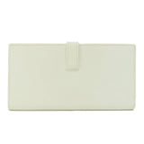 Hermes Bearn Souffle White Silver Metal Fittings Long Wallet