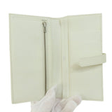 Hermes Bearn Souffle White Silver Metal Fittings Long Wallet