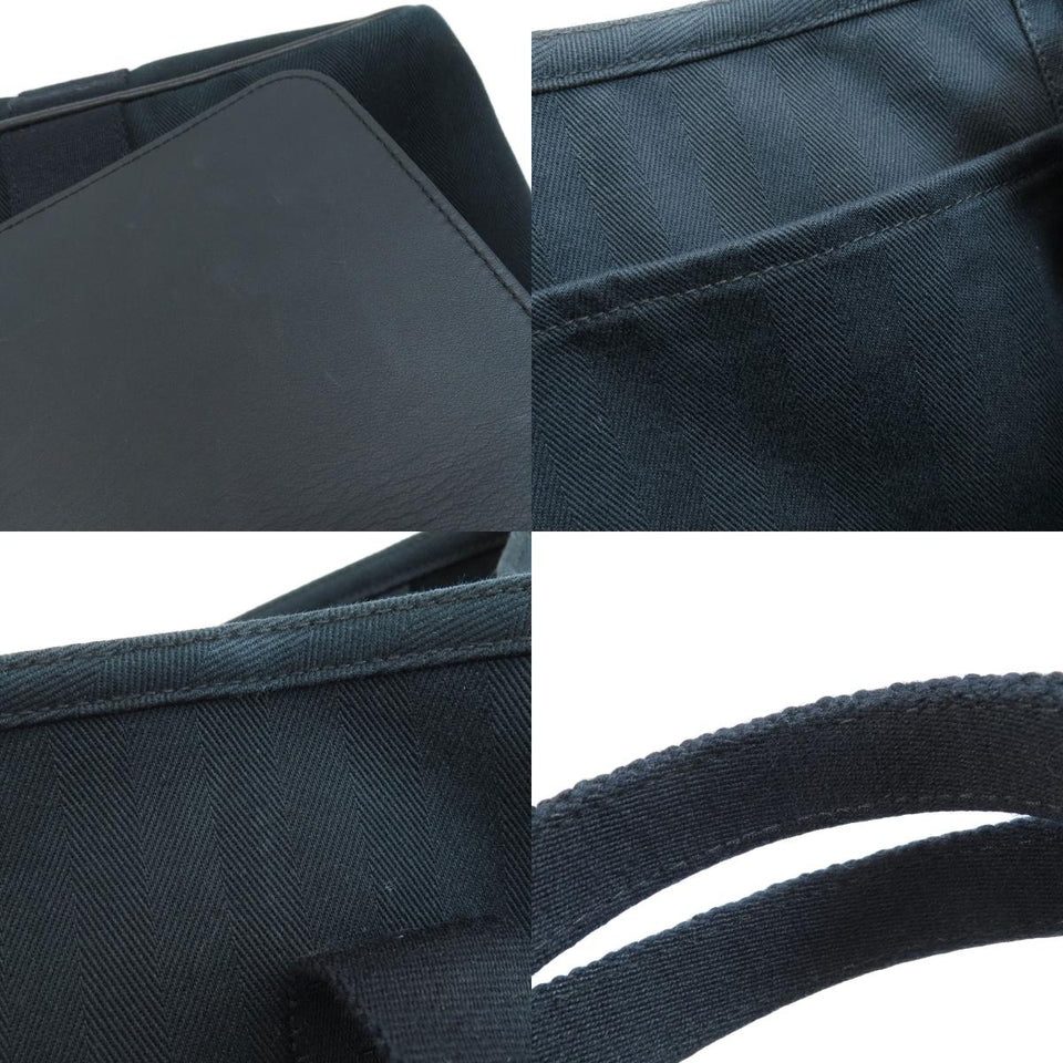 Hermes Valparaiso MM Black Silver Metal Fittings Tote Bag