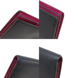 Hermes Bearn Souffle Bleu Nuit Rose Purple Silver Metal Fittings Long Wallet