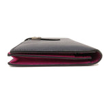 Hermes Bearn Souffle Bleu Nuit Rose Purple Silver Metal Fittings Long Wallet