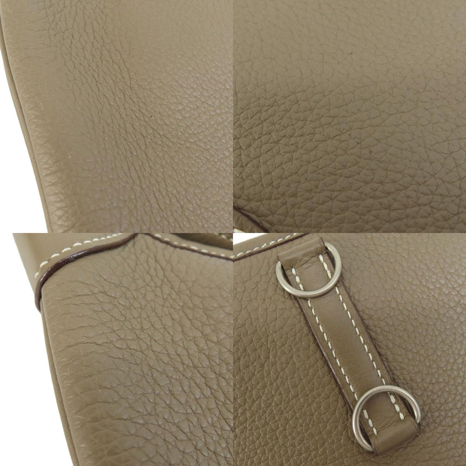 Hermes Trim 31 Etoupe Silver Hardware Shoulder Bag Taurillon
