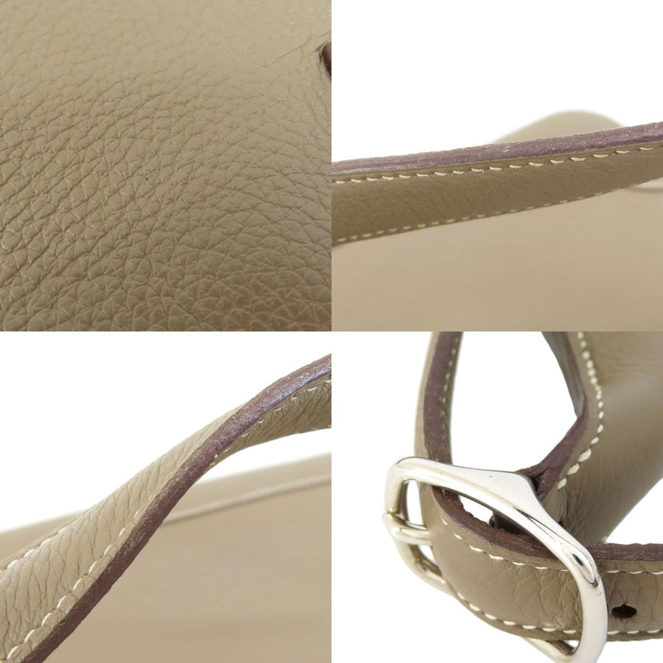Hermes Trim 31 Etoupe Silver Hardware Shoulder Bag Taurillon