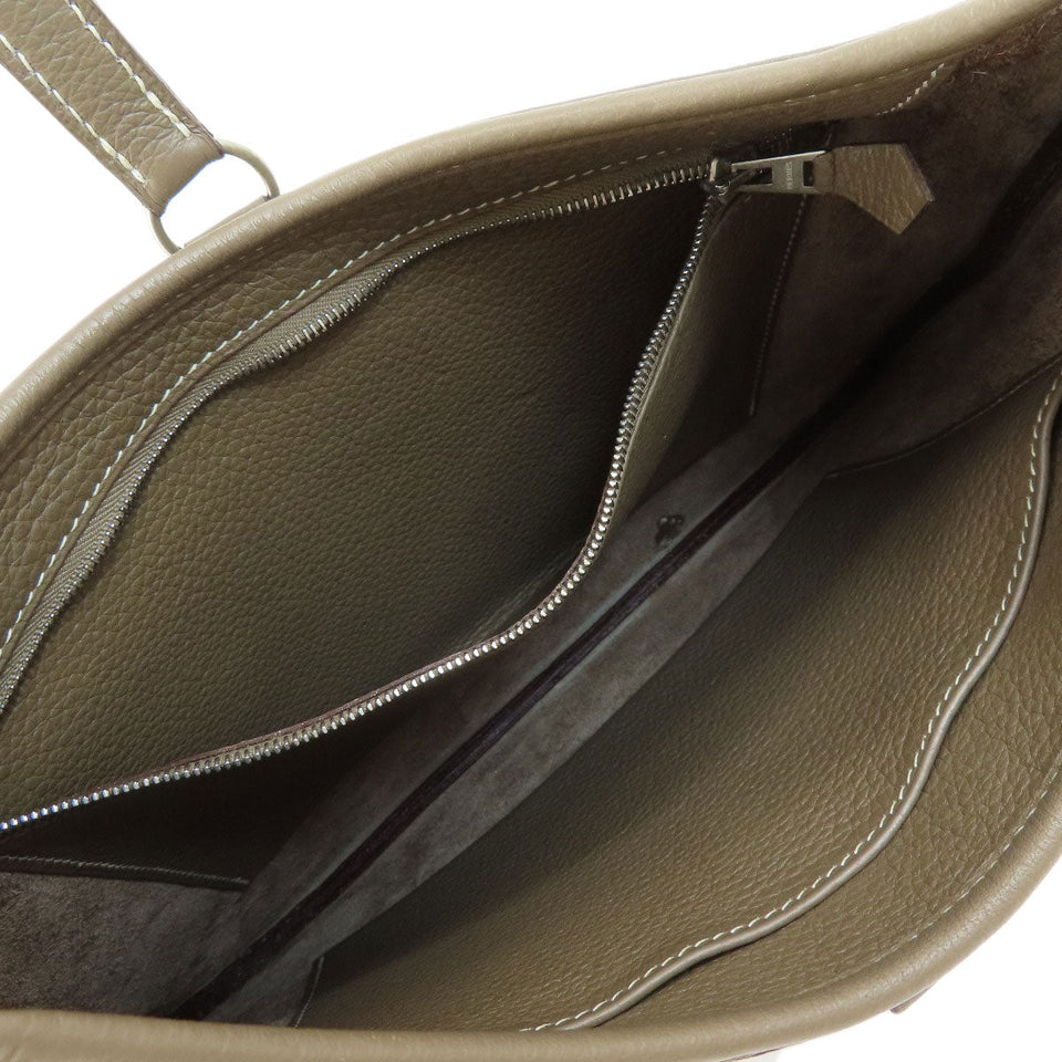 Hermes Trim 31 Etoupe Silver Hardware Shoulder Bag Taurillon
