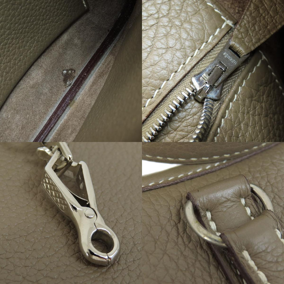 Hermes Trim 31 Etoupe Silver Hardware Shoulder Bag Taurillon