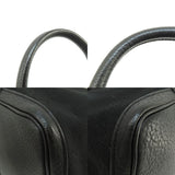 Hermes Petite Centure Black Silver Metal Fittings Tote Bag Canvas