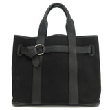 Hermes Petite Centure Black Silver Metal Fittings Tote Bag Canvas