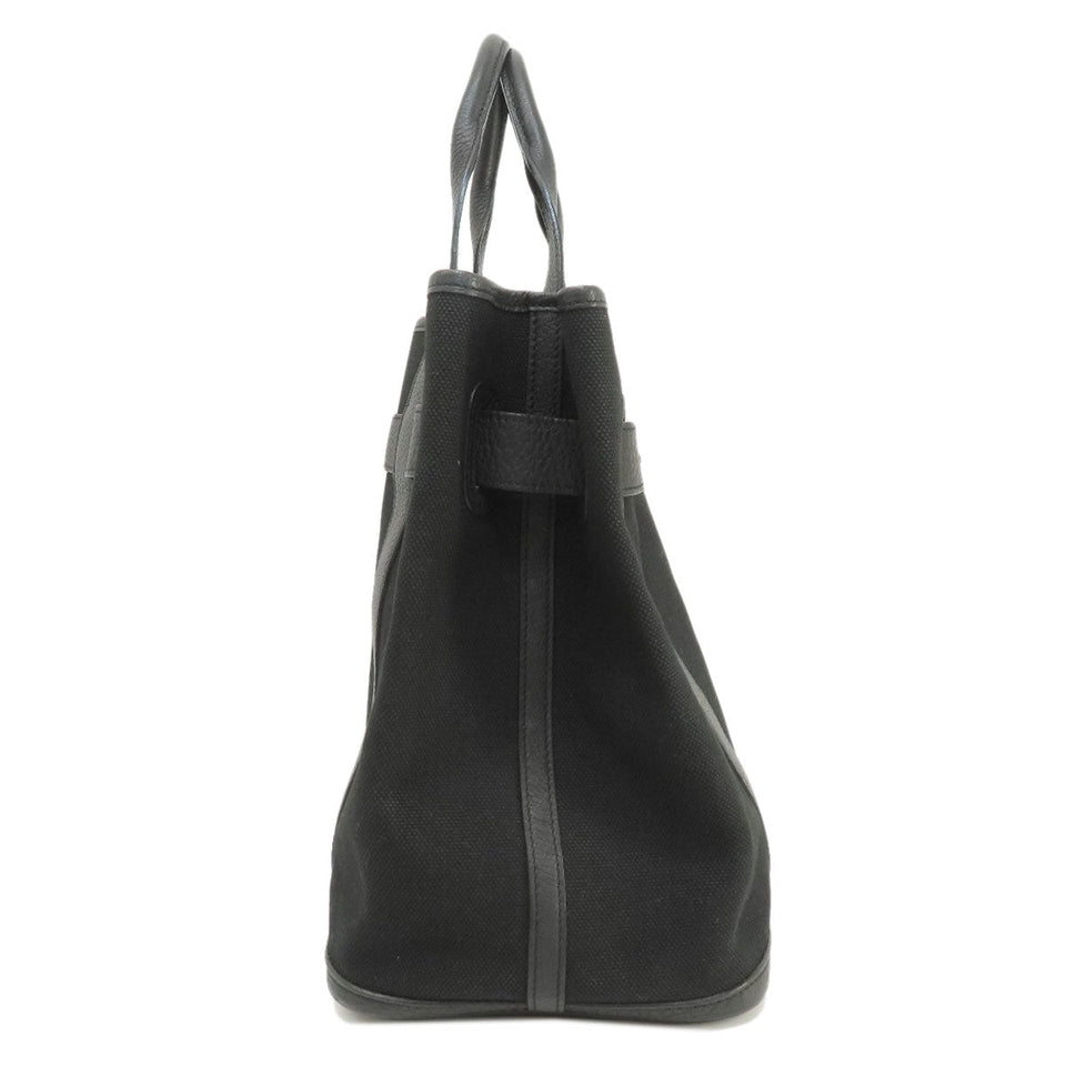 Hermes Petite Centure Black Silver Metal Fittings Tote Bag Canvas