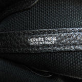 Hermes Petite Centure Black Silver Metal Fittings Tote Bag Canvas
