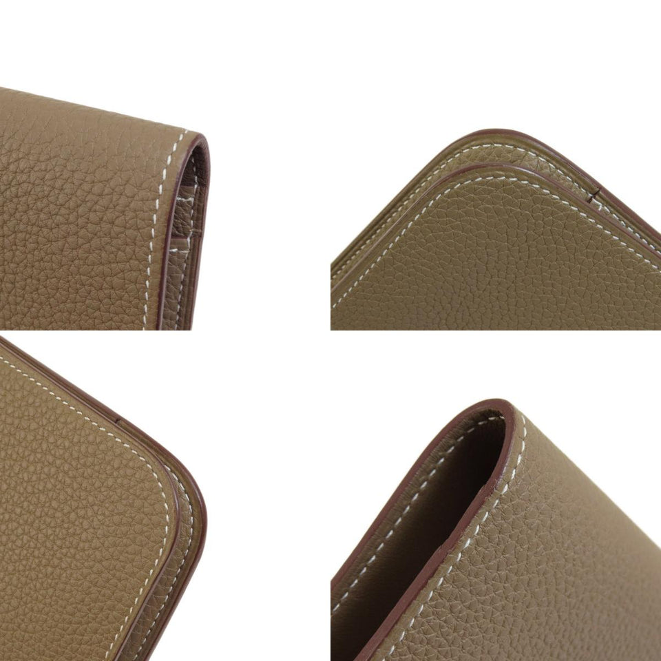 Hermes Dogon GM Etoupe Silver Metal Fittings Long Wallet
