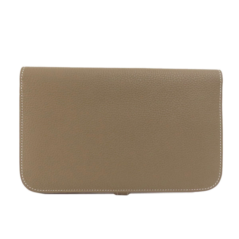Hermes Dogon GM Etoupe Silver Metal Fittings Long Wallet