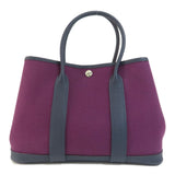 Hermes Handbag canvas purple Garden Party TPM Purple SilverMetal Women