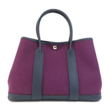 Hermes Handbag canvas purple Garden Party TPM Purple SilverMetal Women