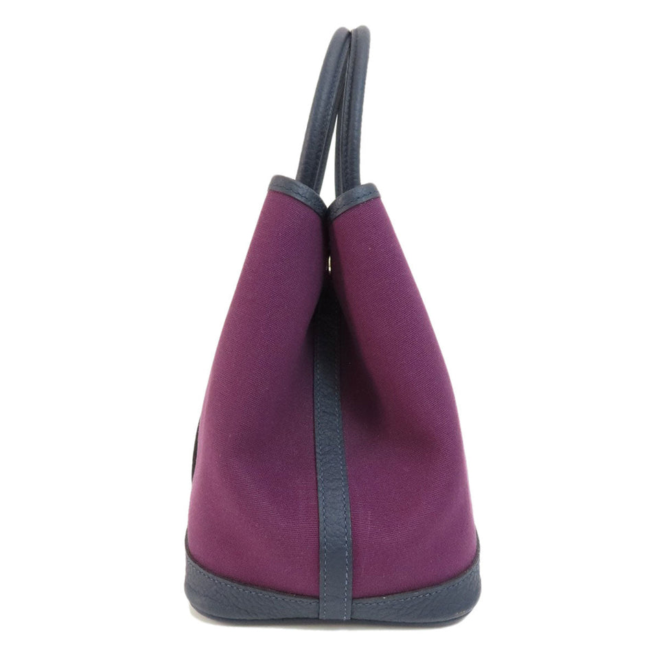 Hermes Handbag canvas purple Garden Party TPM Purple SilverMetal Women