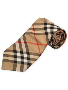 Luxury Burberry Men's Modern Cut Vintage Check Silk Tie Beige