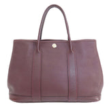 Hermes Handbag Taurillon Clemence Red Garden Party TPM Bordeaux SilverMetal Women